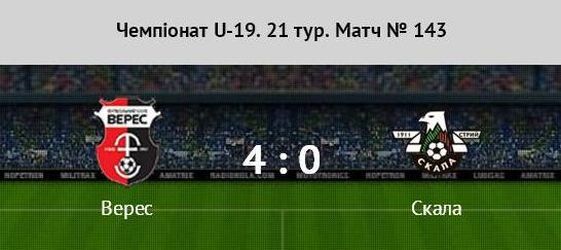 «Верес» U19 - «Скала» U19 - 4:0